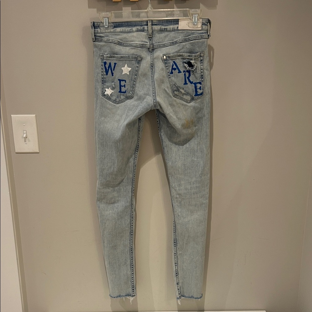 CUSTOM Light Blue Skinny Jeans with Penn State Accents